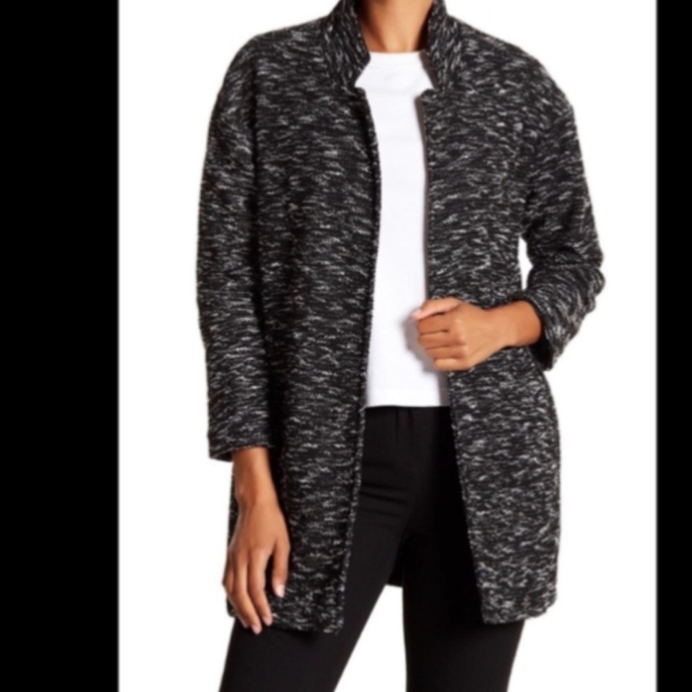 NWT MELLODAY Boucle Tweed Open Car Coat Womens Size Medium